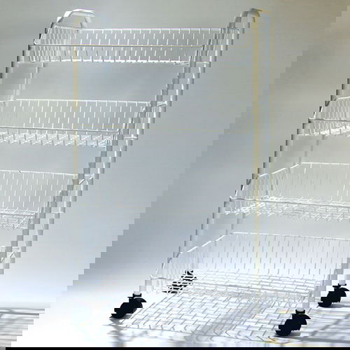 Delfinware Wireware White 4 Tier Mobile Trolley
