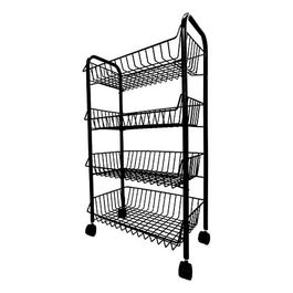 Delfinware Wireware Black 4 Tier Mobile Trolley
