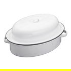 Living Nostalgia Enamel 30cm Oval Roaster with Lid