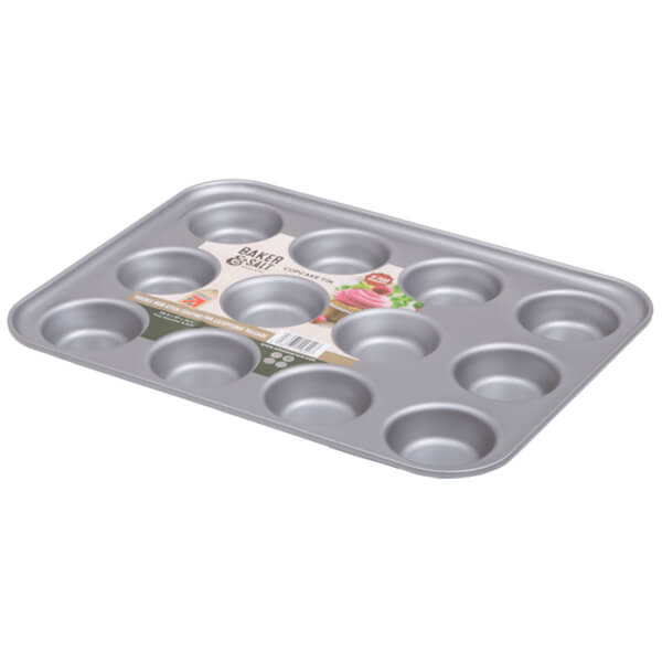 Baker & Salt Non-Stick 12 Cup Cupcake Tin