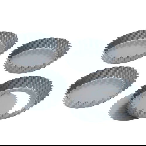 Dexam Bakers Pride Pack Of 4 10cm Non-Stick Loose Base Quiche Tart Pans