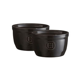 Emile Henry Charcoal No.9 Ramekin Set Of 2