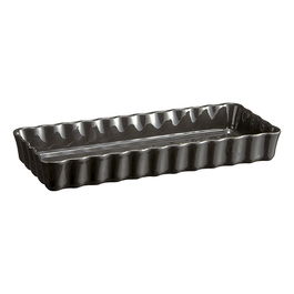 Emile Henry Charcoal Narrow Rectangular Tart Dish 36cm x 15cm