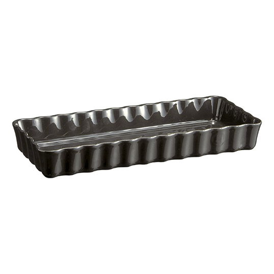 Emile Henry Charcoal Narrow Rectangular Tart Dish 36cm x 15cm