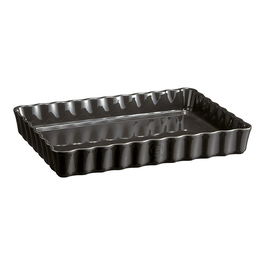 Emile Henry Charcoal Deep Rectangular Tart Dish 34cm x 24cm
