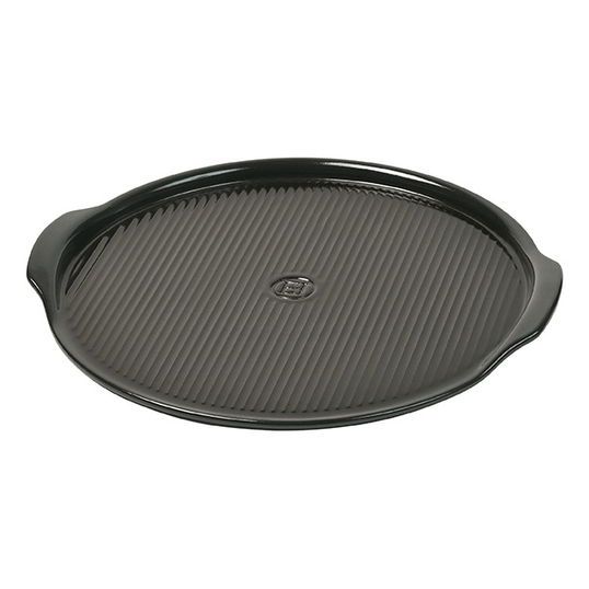 Emile Henry Charcoal Large Ridged Pizza Stone 40cm