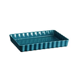 Emile Henry Mediterranean Blue Deep Rectangular Tart Dish 34cm x 24cm