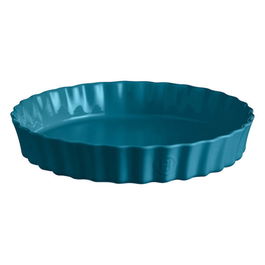 Emile Henry Mediterranean Blue Deep Tart Dish 32cm