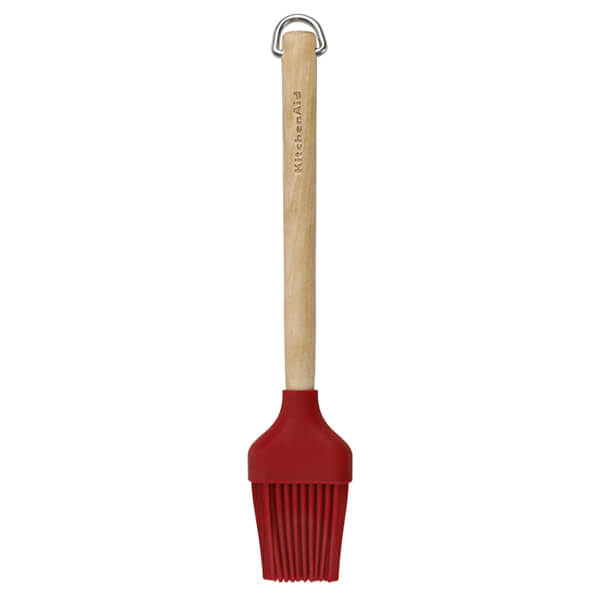 KitchenAid Birchwood Basting Brush with Silicone Head Red
