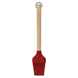 KitchenAid Birchwood Basting Brush with Silicone Head Red