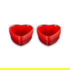 Le Creuset L`Amour Heart Collection Cerise Set of 2 Heart Ramekins