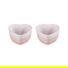 Le Creuset L`Amour Heart Collection Shell Pink Set of 2 Heart Ramekins