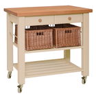 Eddingtons Lambourn Two Drawer Buttercream Kitchen Trolley