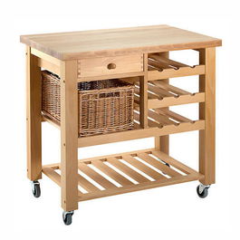 Eddingtons Lambourn Valley Wine Rack & One Drawer Kitchen Trolley