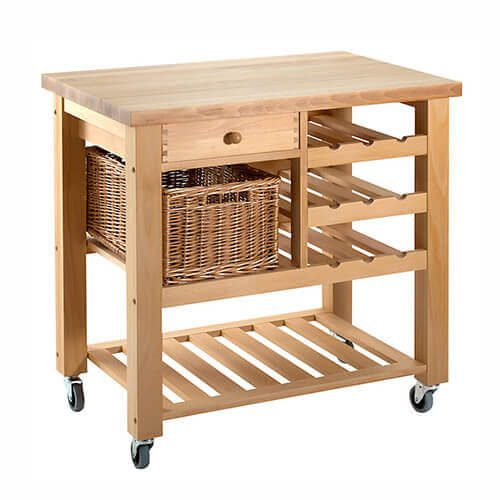 Eddingtons Lambourn Valley Wine Rack & One Drawer Kitchen Trolley