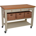 Eddingtons Lambourn Three Drawer French Grey Kitchen Trolley