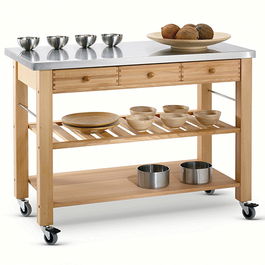 Eddingtons Lambourn Three Drawer With A Stainless Steel Top Kitchen Trolley