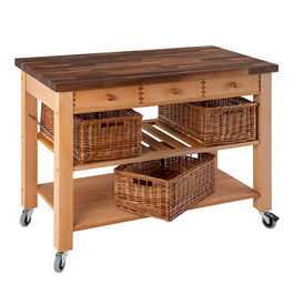 Eddingtons Walnut Block Top Trolley