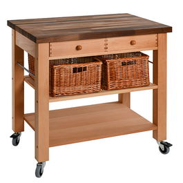 Eddingtons Walnut Walnut Block Top Trolley