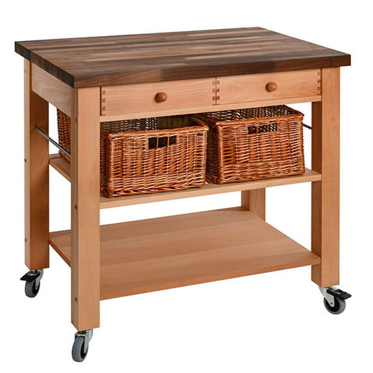 Eddingtons Walnut Walnut Block Top Trolley