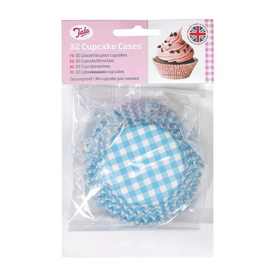 Tala 32 Blue Gingham Cupcake Cases