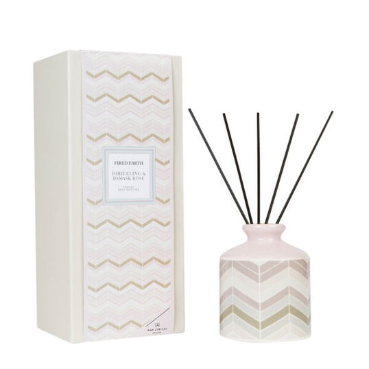 Fired Earth by Wax Lyrical Reed Diffuser Large Ceramic Darjeeling & Damask Rose