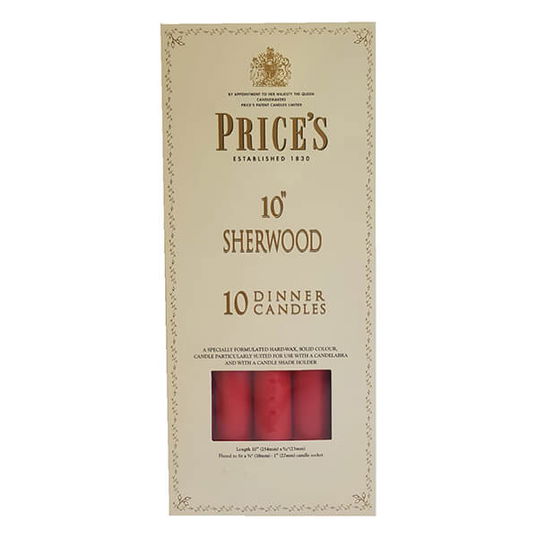 Prices 10` Sherwood Candle Red Pack Of 10