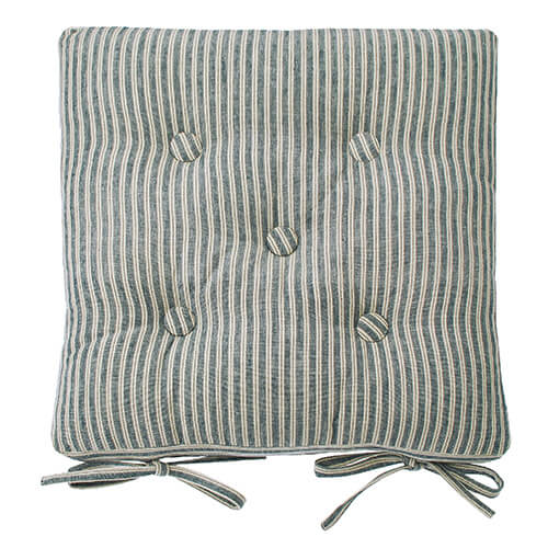 Walton & Co Hampton Stripe Seat Pad With Ties