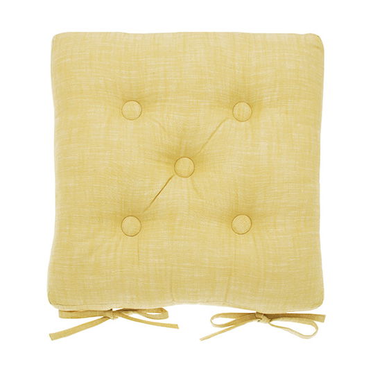 Walton & Co Saffron Chambray Seat Pad With Ties
