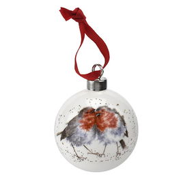 Wrendale Designs Bauble Snuggled up Together like Two Bird