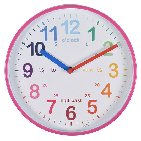 Acctim Wickford Kids Wall Clock Pink