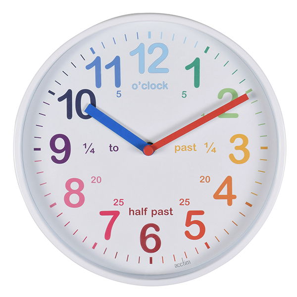 Acctim Wickford Kids Wall Clock White