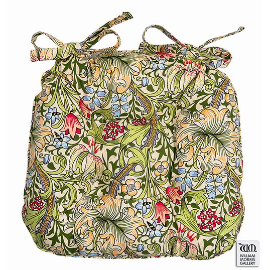 William Morris Golden Lily Piped Seat Pad