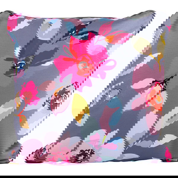 Navigate Gardenia Outdoor Double Sided Cushion Grey Floral & Stripe