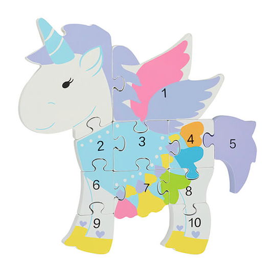 Orange Tree Toys Unicorn Number Wooden Puzzle