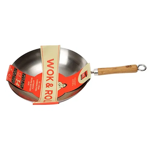 School Of Wok Wok & Roll 13` / 33cm Non-Stick Carbon Steel Round Bottom Wok