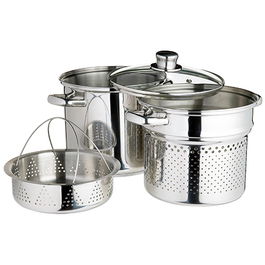 World of Flavours Italian Pasta Pot with Steamer Insert
