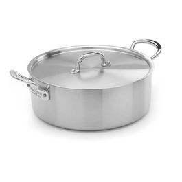 Samuel Groves Classic Stainless Steel Triply 26cm Saute Pan with Side Handles & Lid