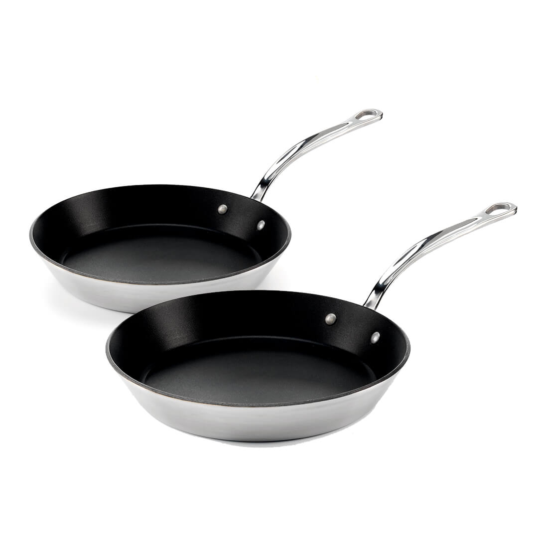 Samuel Groves Classic Non-Stick Stainless Steel Triply 2 Piece Frypan Set 26cm & 30cm