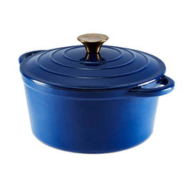 Barbary & Oak 24cm Round Casserole Cast Iron Blue