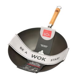 School of Wok Flat Base Pre-Seasoned Wok (12