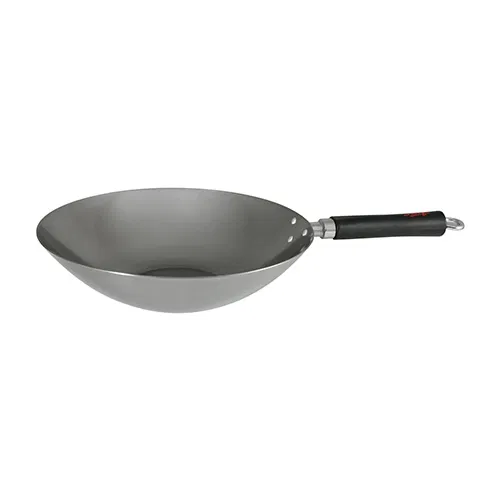 Dexam Swift Spice 30cm Professional Carbon Steel Wok With Phenolic Stay Cool Handle