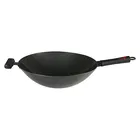 Dexam Swift Spice 34cm Heavy Gauge Non-stick Carbon Steel Wok With Phenolic Stay Cool Handle