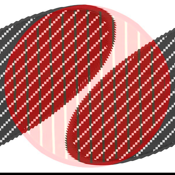 Dexam Rushbrookes Butchers Stripe Round Hob Cover Red