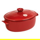 Emile Henry Burgundy Oval Casserole 6.0L