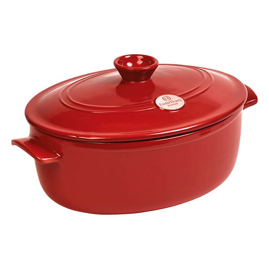 Emile Henry Burgundy Oval Casserole 6.0L