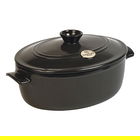 Emile Henry Charcoal Oval Casserole 6.0L