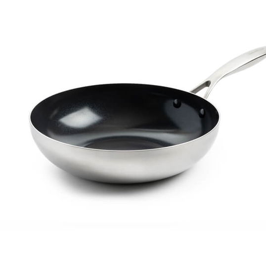 GreenPan Geneva 3-Ply Stainless Steel Non-Stick 28cm Wok