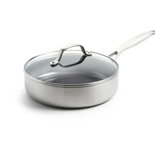 GreenPan Geneva 3-Ply Stainless Steel Non-Stick 24cm / 2.6L Skillet with Lid