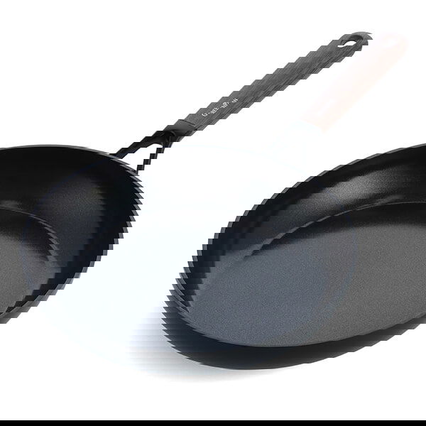 GreenPan Eco Smartshape 28cm Non Stick Frying Pan with Dark Wood Patterned Handle